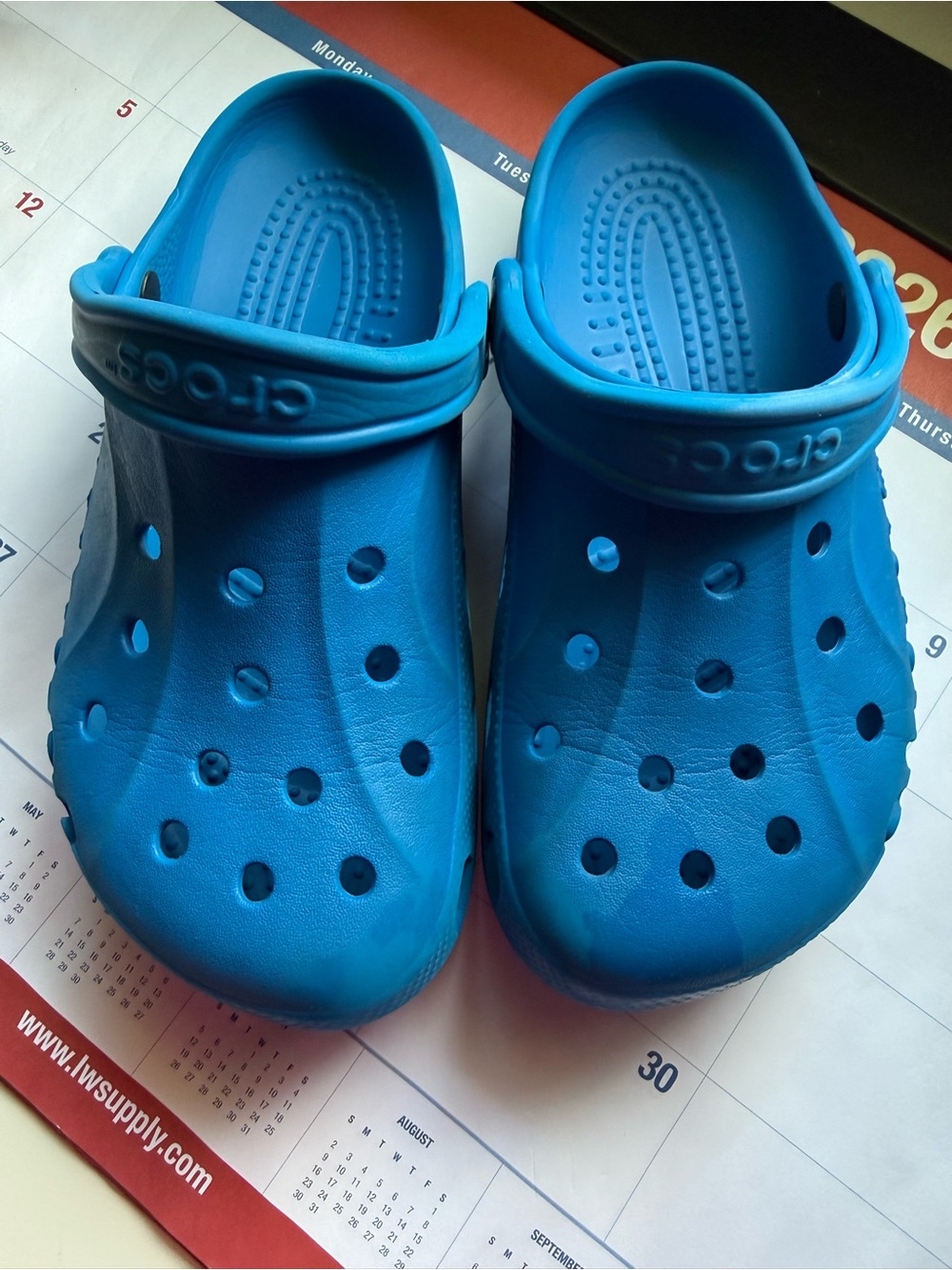 CROCS big kid Bright Blue Vented Slip-On Clogs